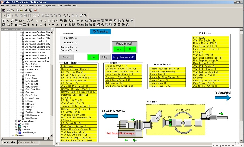 Factory Talk View Studio screen development...